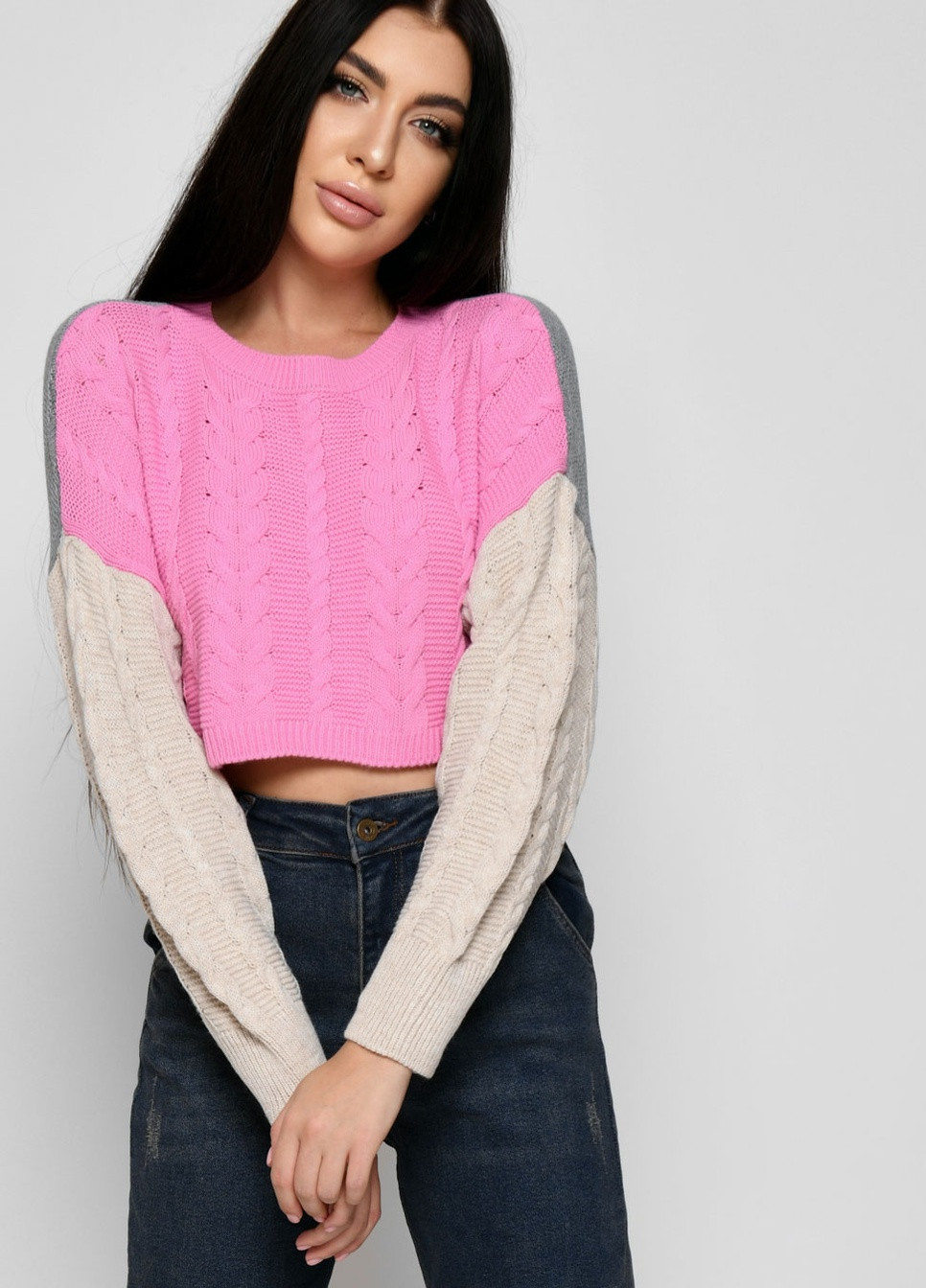 Розовый демисезонный свитер Carica