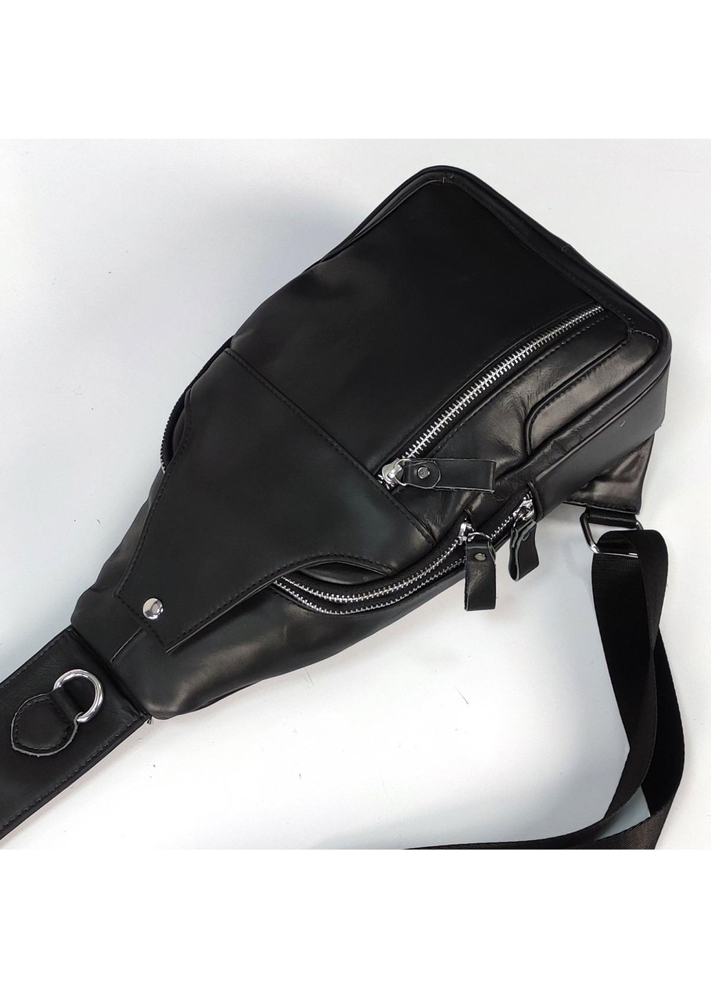 Мужской слинг FL-N2-4004A из гладкой кожи черного цвета. Tiding Bag (277963162)