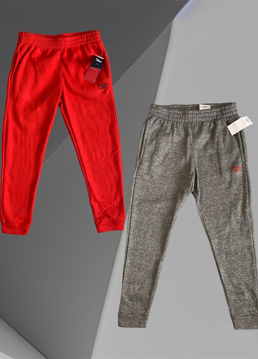 Серо-красные спортивные брюки Reebok