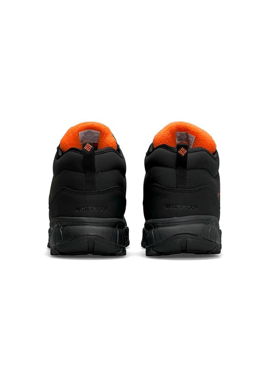 Черные демисезонные кроссовки мужские, вьетнам Columbia Firebanks Mid Trinsulate Black Orange