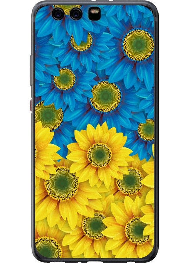 2D пластиковий чохол 'Жовто-блакитні квіти ' для Endorphone Huawei P10 Plus (257838307)