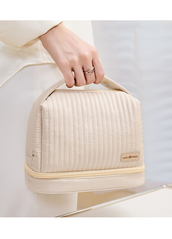 Косметичка з екошкіри з поділом на суху та вологу зону, L&P бежева More (269462836)