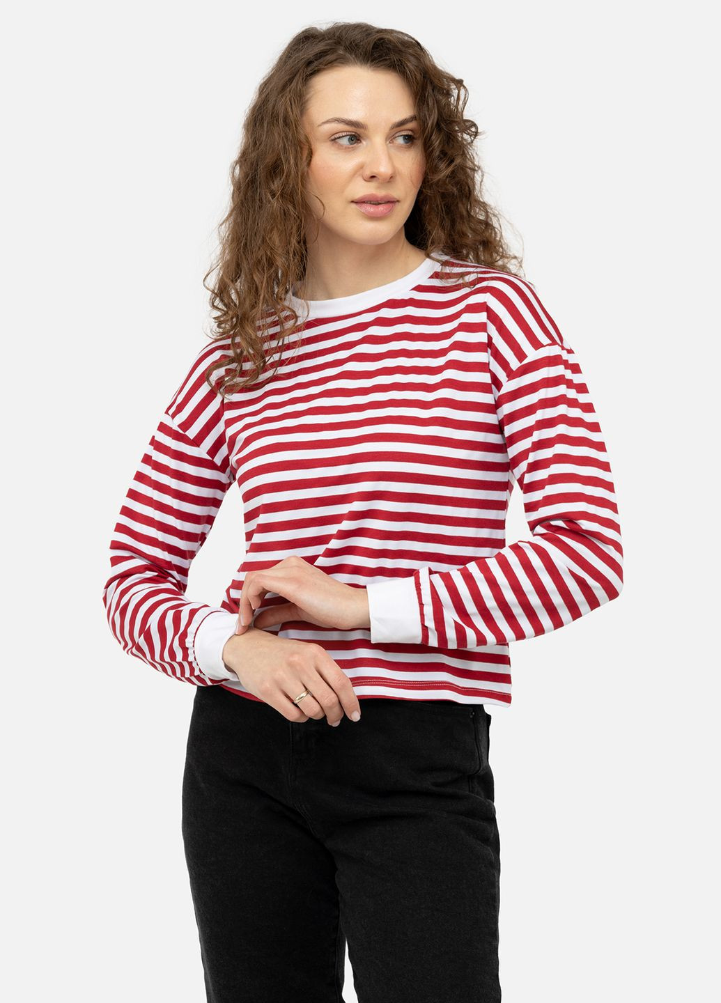 Жіноча футболка з довгим рукавом колір молочний ЦБ-00243123 Yuki (277695830)
