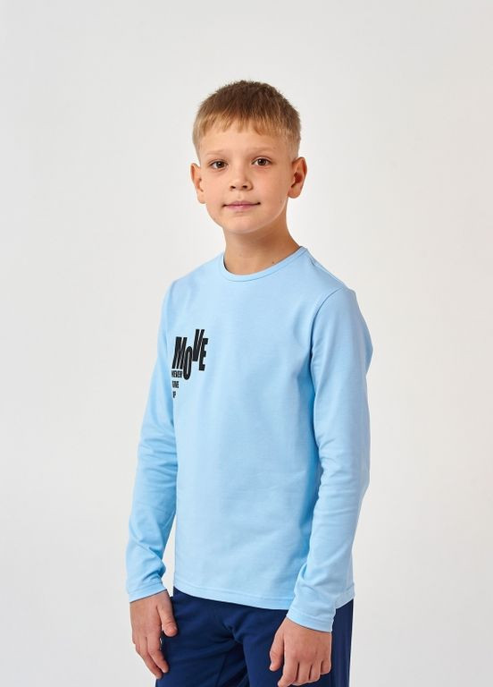 Голубая футболка с длинным рукавом голубой Smil