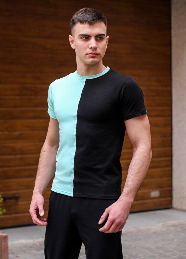 Мятная футболка segmentation ментолово-черный Pobedov