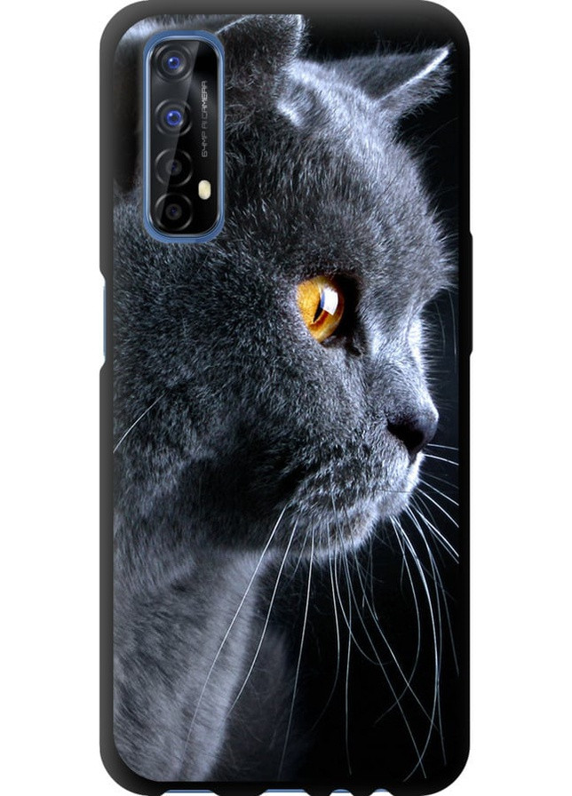 TPU черный чехол 'Красивый кот' для Endorphone Realme 7 (257829696)