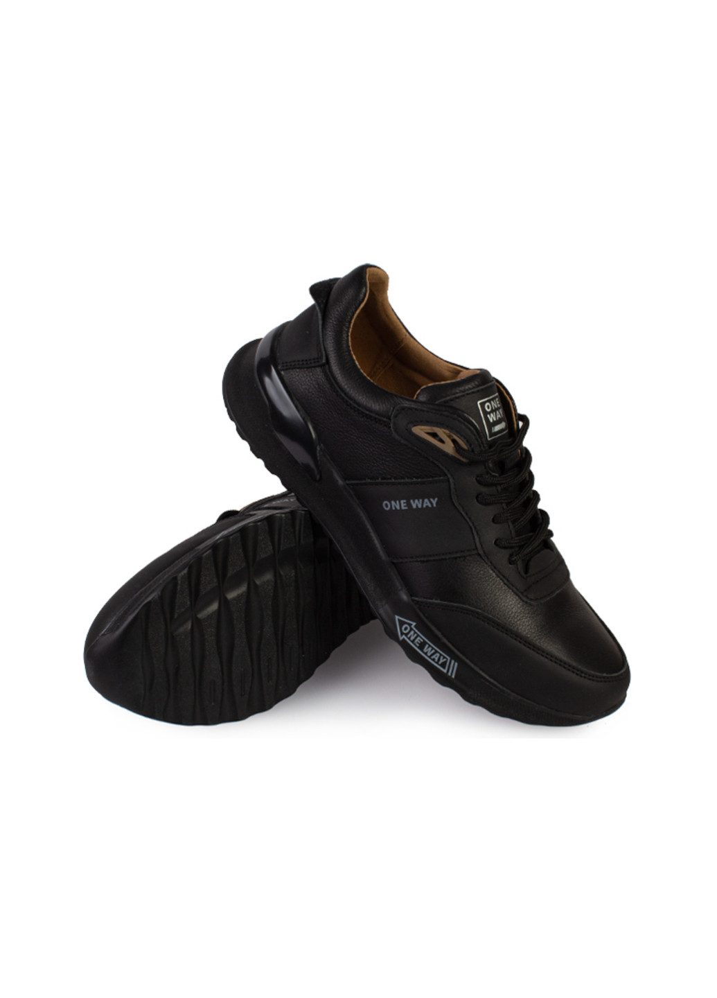 Черные демисезонные кроссовки мужские бренда 9200328_(1) One Way