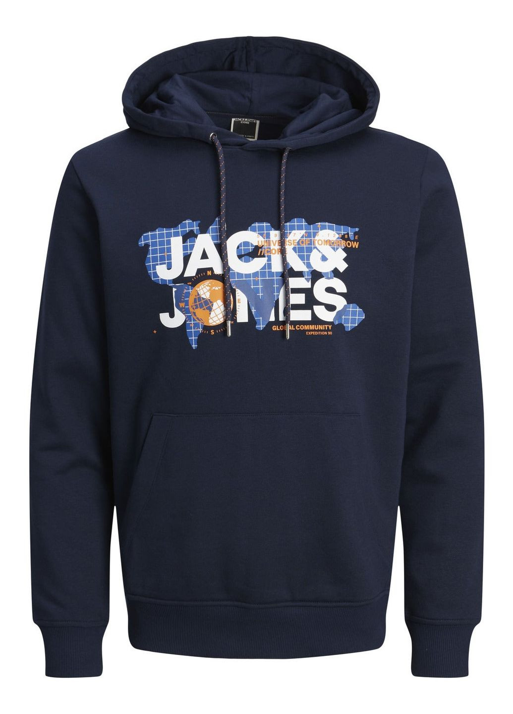 Худі фліс,темно-синій з принтом,JACK&JONES Jack & Jones (275135734)