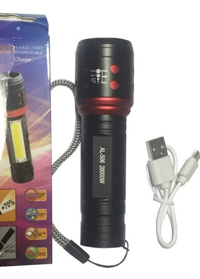 Карманный фонарик аккумуляторный Chage AL-506 с боковой панелью Zoom USB Led (257109754)