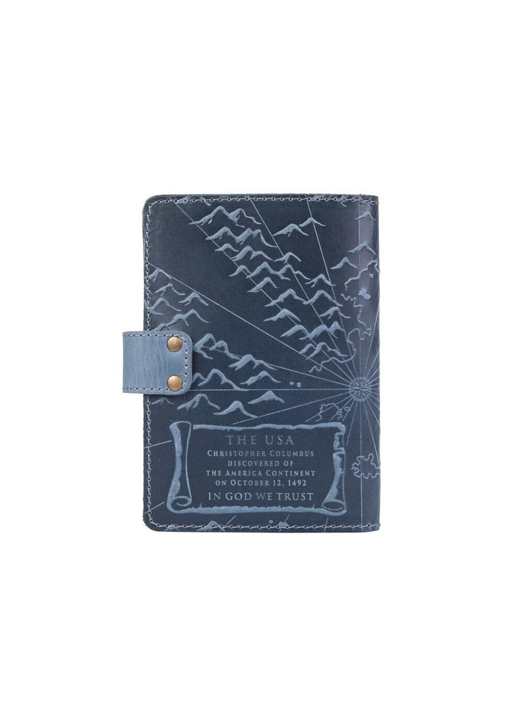 Обкладинка для паспорта зі шкіри «Discoveries» PB-02/1 Shabby Alga Темно-зелений Hi Art (268371359)