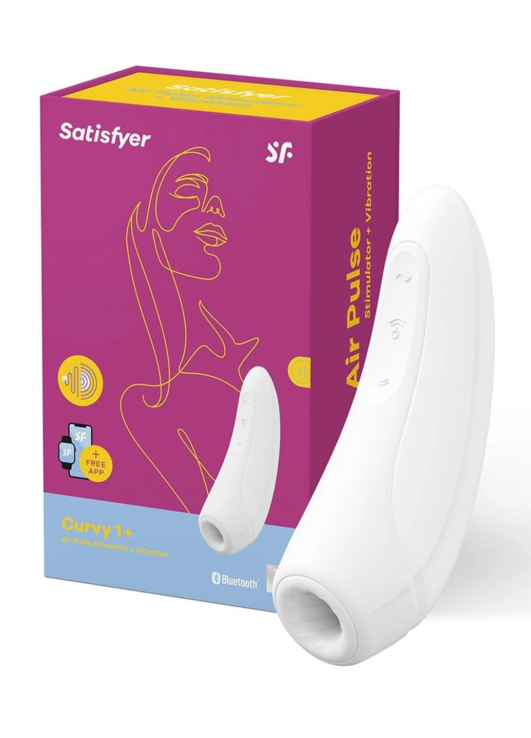 Вакуумний кліторальний стимулятор Curvy 1+ White Satisfyer (269007155)