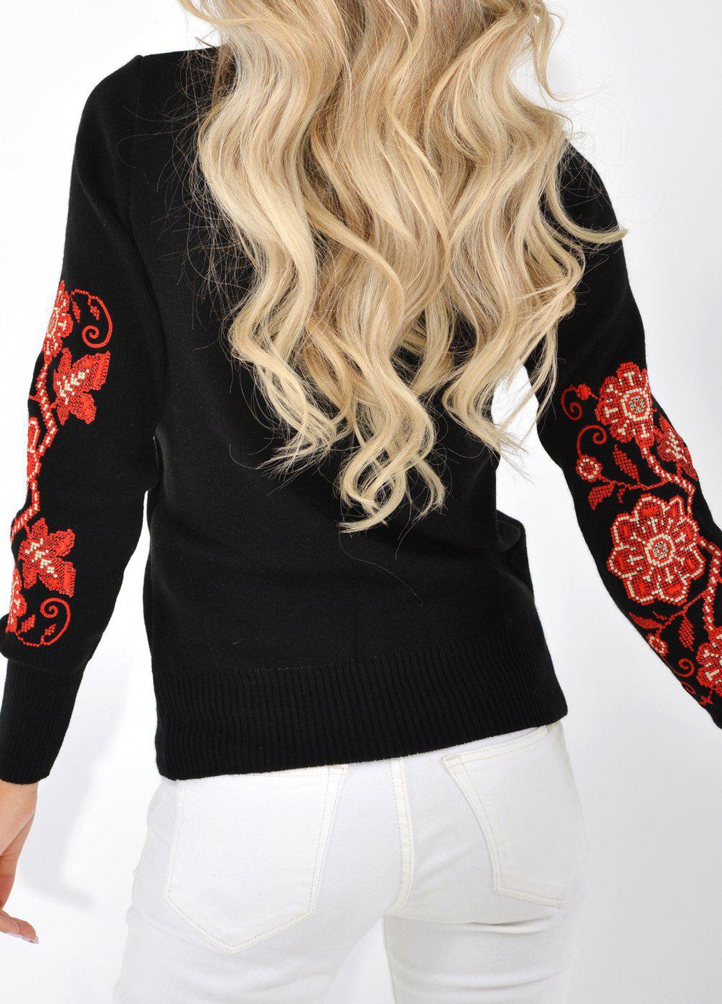 Черный светри светр з вишивкою (11034) Lemanta