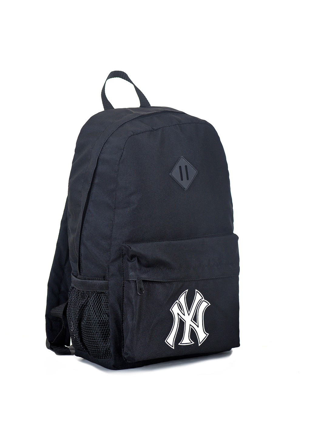 Чоловічий універсальний середній чорний тканинний рюкзак з дихаючою спинкою сіткою і бічними кишенями для води No Brand (258591310)