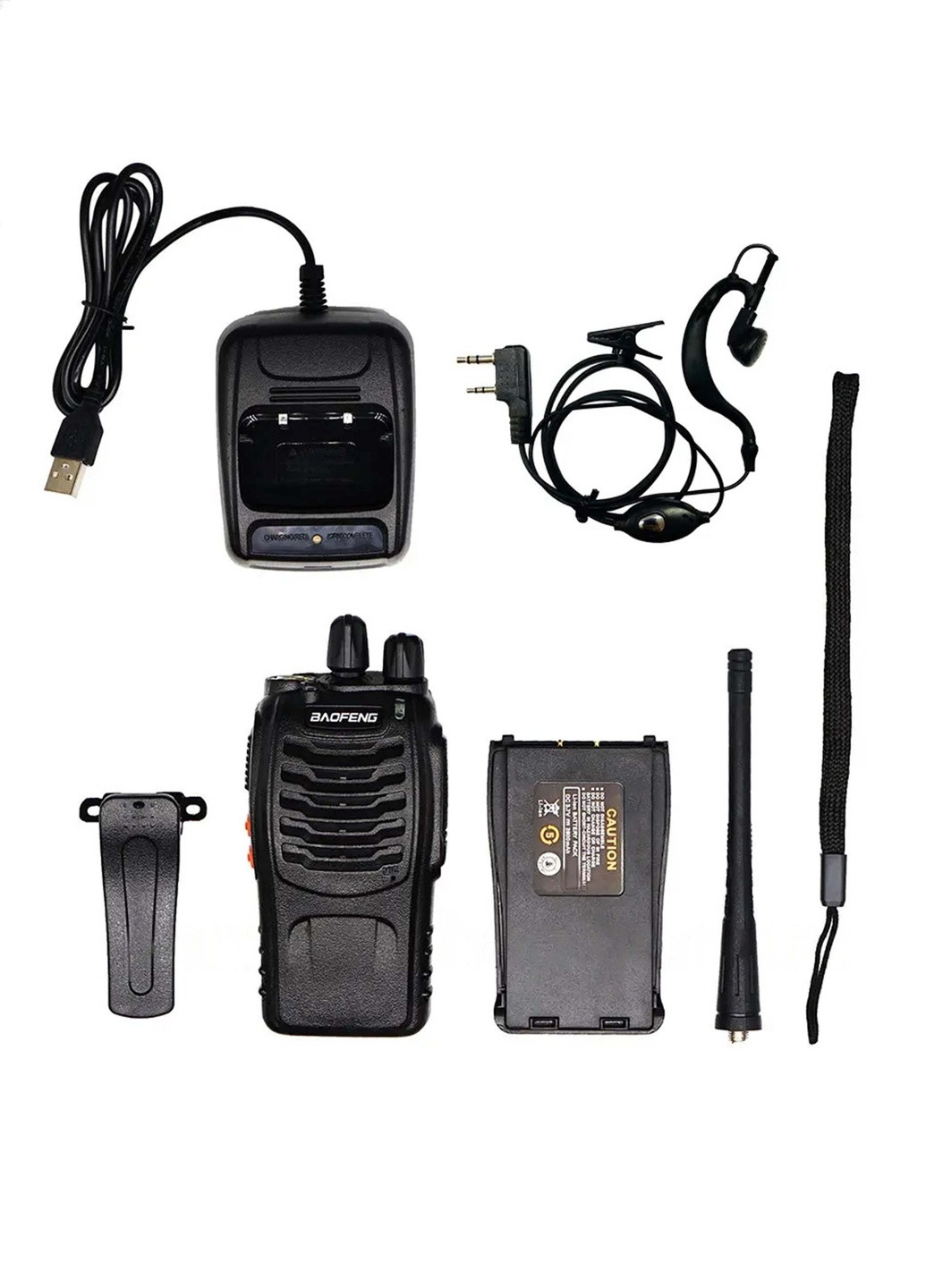 Комплект из 2-х раций с USB зарядкой + полная комплектация, рация BF-888S, радиостанция Baofeng рація (257392101)