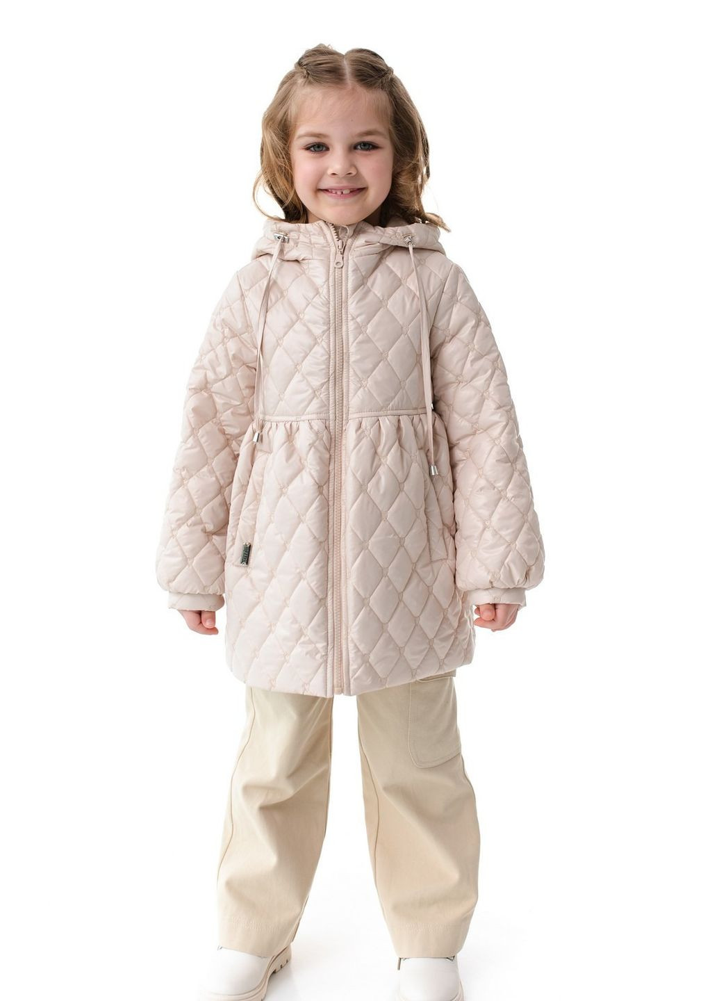 Бежевая демисезонная куртка демисезонная для девочки 9018 98 см бежевый 67659 Suzie