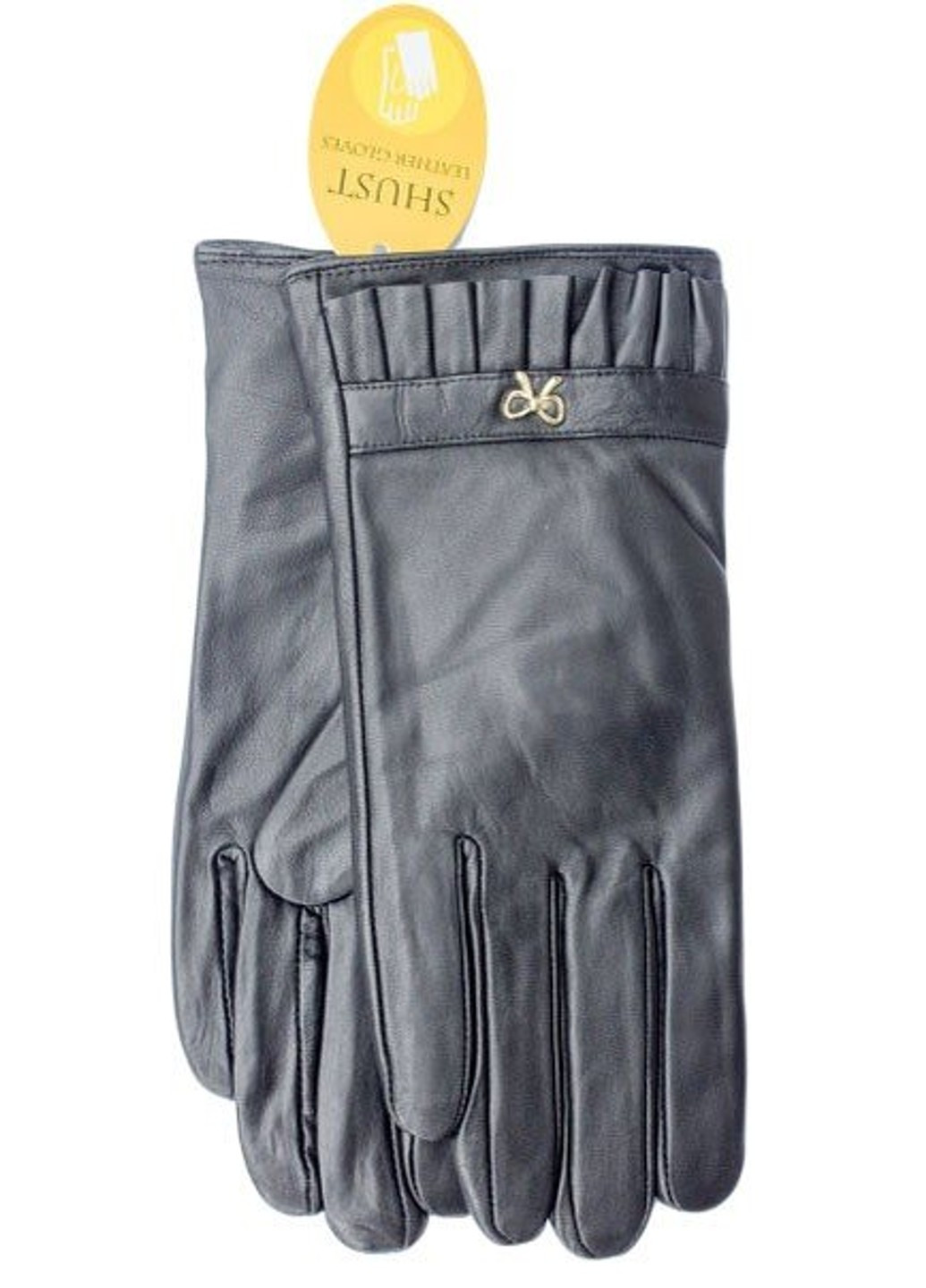 Черные женские перчатки из натуральной кожи М Shust Gloves (266143014)