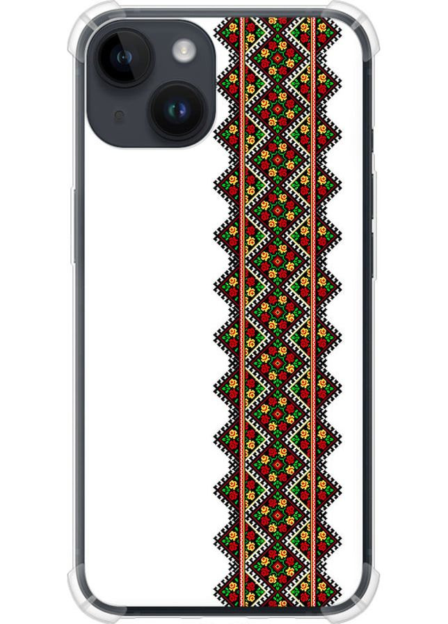 Силіконовий протиударний с посиленими кутами чохол 'Вишиванка 17' для Endorphone Apple iPhone 14 (269356054)