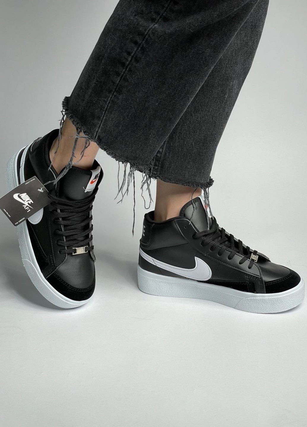 Nike blazer high womens black top