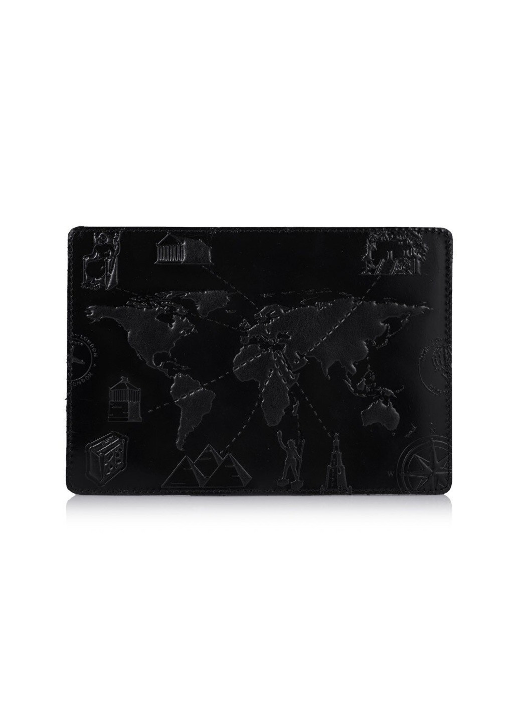 Обкладинка-органайзер для документів зі шкіри HiArt PC-03 Crystal Panther 7 wonders of the world Чорний Hi Art (268371884)