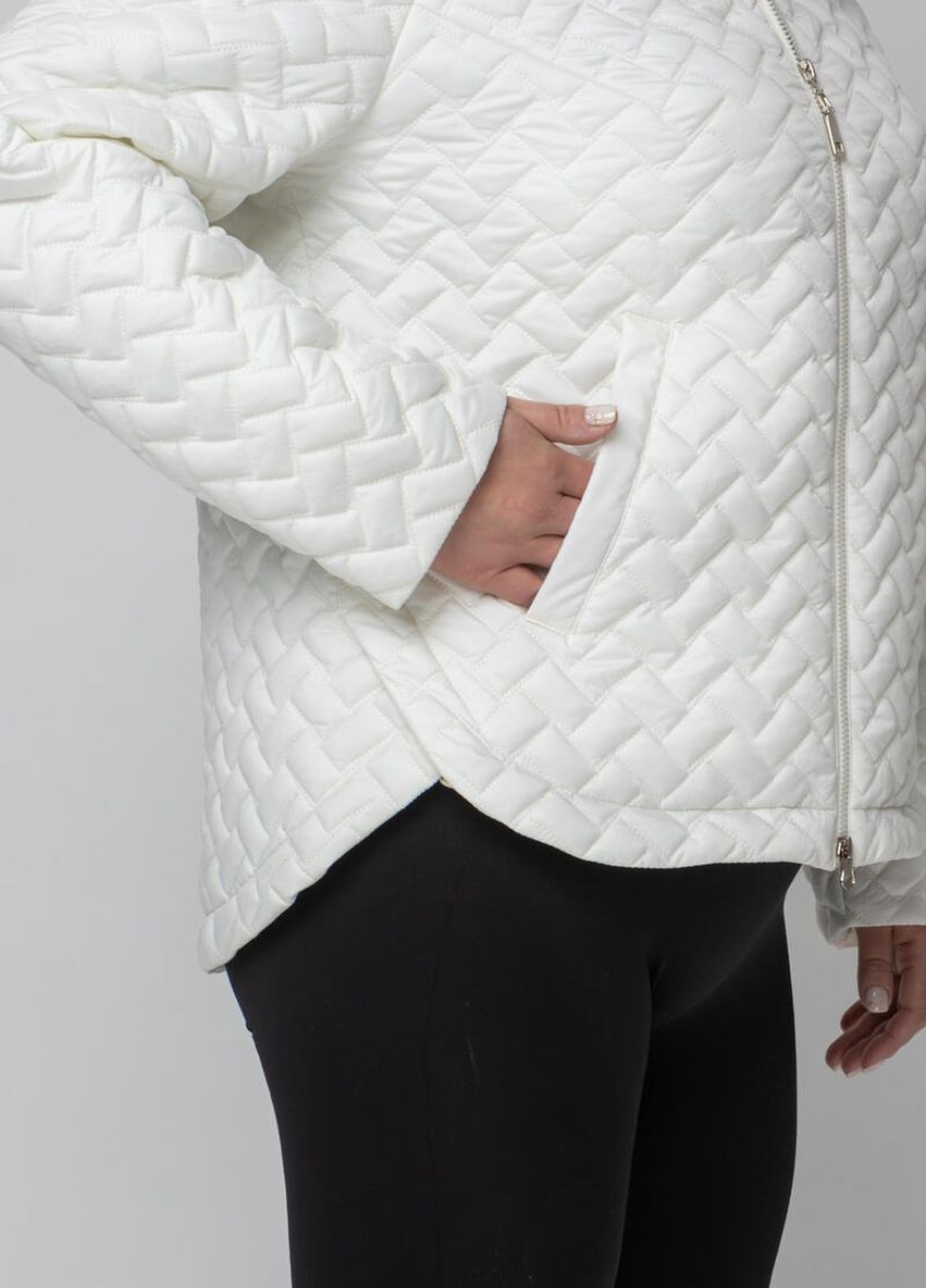 Айвори демисезонная женская куртка скапюшоном DIMODA Жіноча куртка від українського виробника