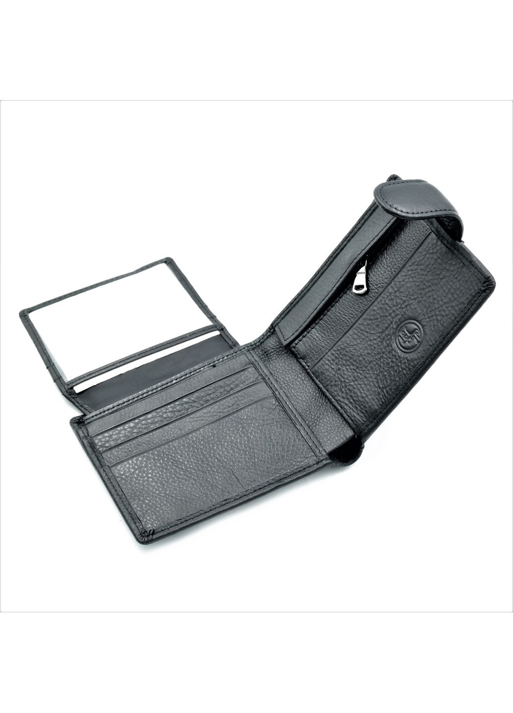 Мужской кожаный кошелек 12 х 9 х 2,5 см Черный wtro-nw-163-ND16A-04 Weatro (272596156)
