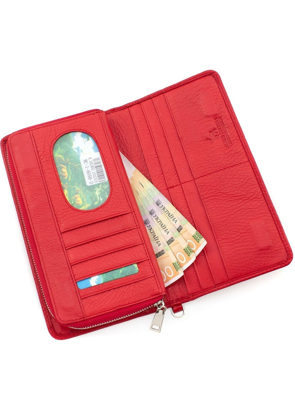 Вместительный кошелек из кожи для женщин MC-1-6056-2 (JZ6564) красный Marco Coverna (259752552)
