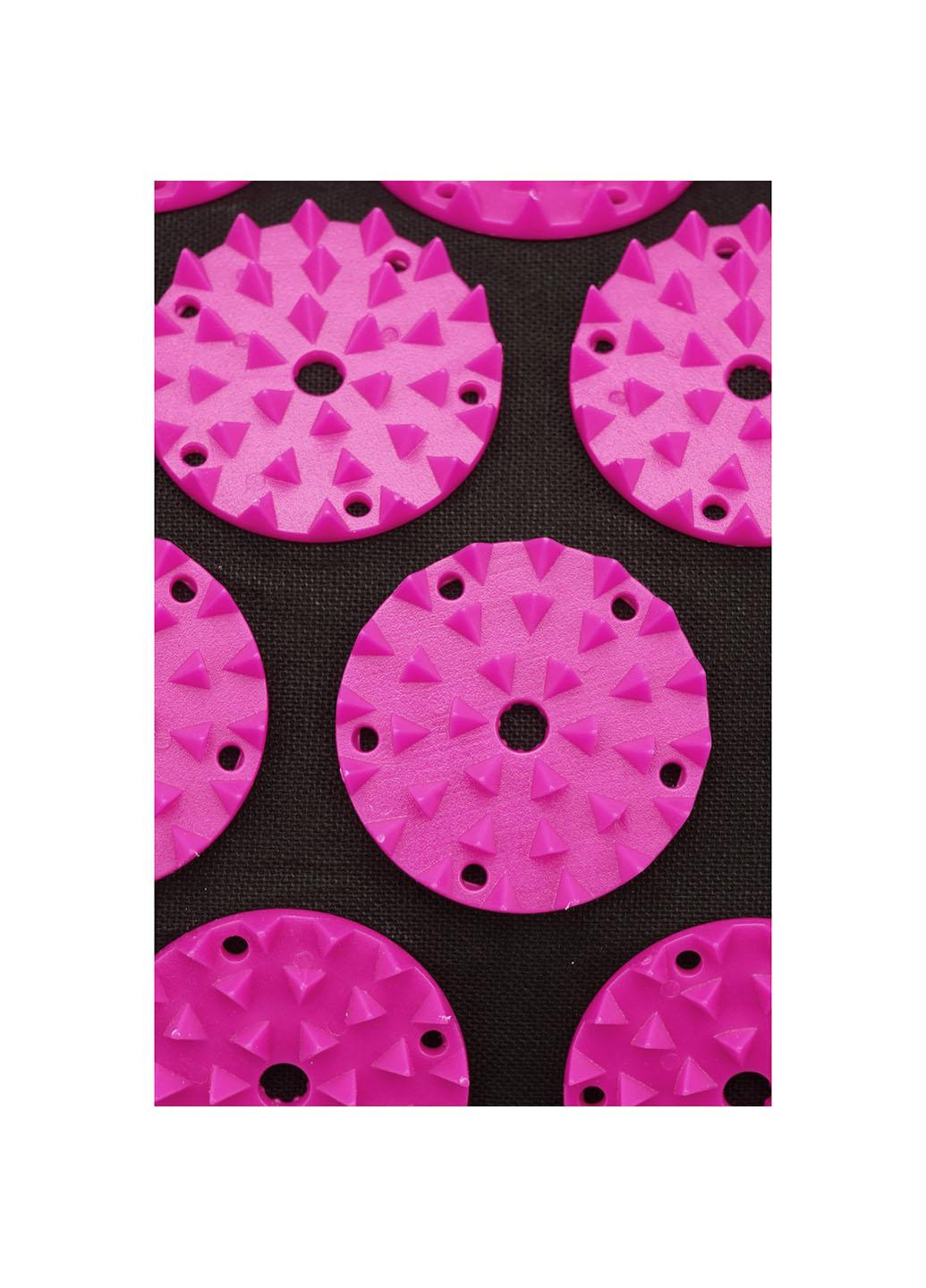 Коврик акупунктурный с валиком Аппликатор Кузнецова 66 x 40 см SV-HK0352 Black/Pink SportVida (258454075)