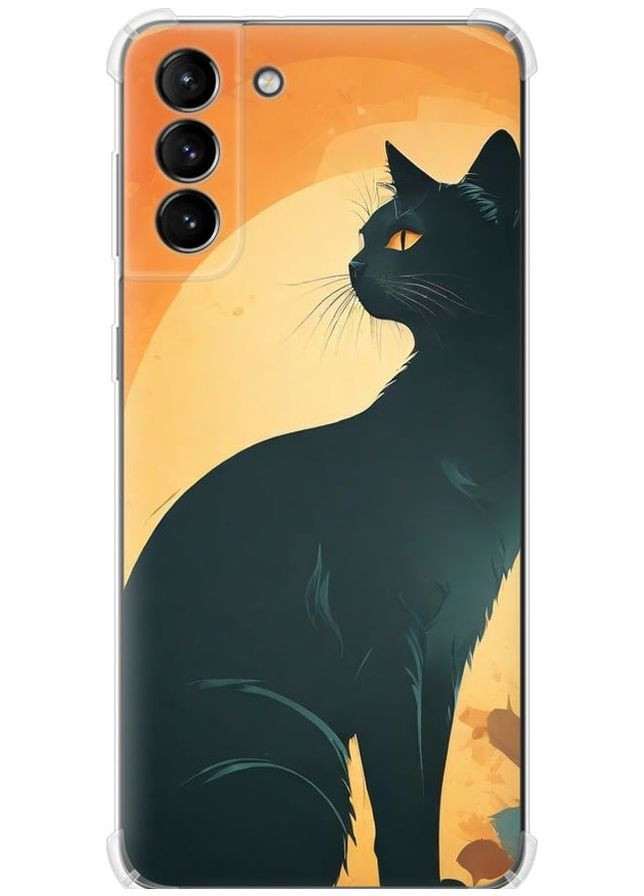 Силикон с усиленными углами чехол 'Черная кошка' для Endorphone Samsung Galaxy S21 Plus (275648099)