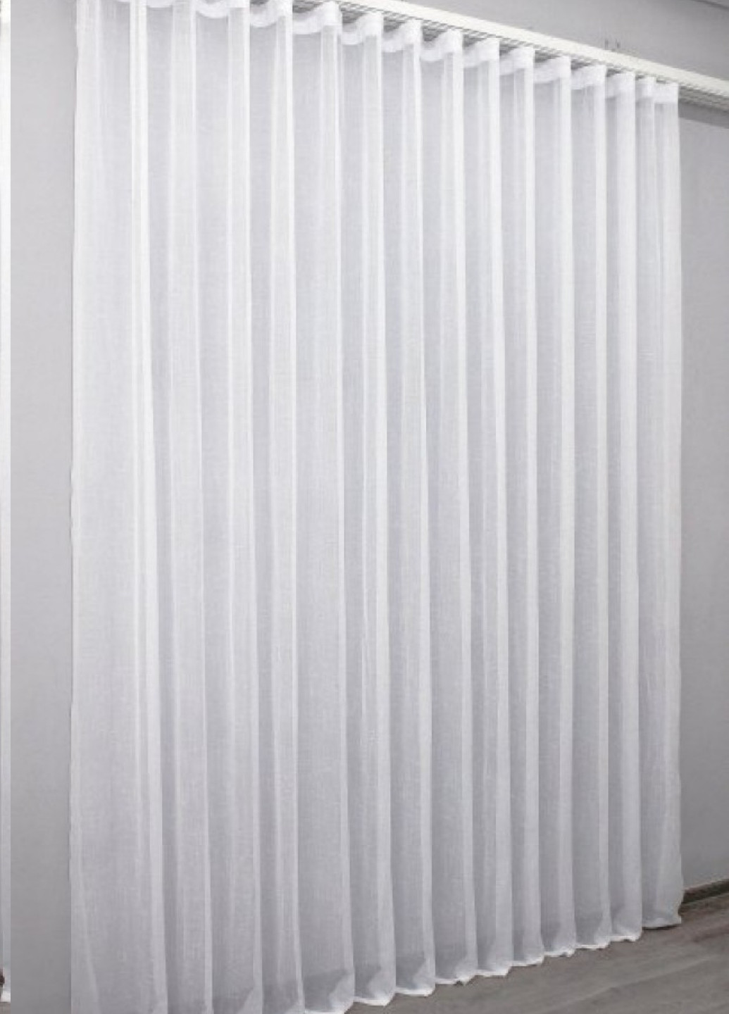 Тюль готовий пошитий білий однотонний льон на тасьмі, ширина 400 см, висота 240 см No Brand (258656003)