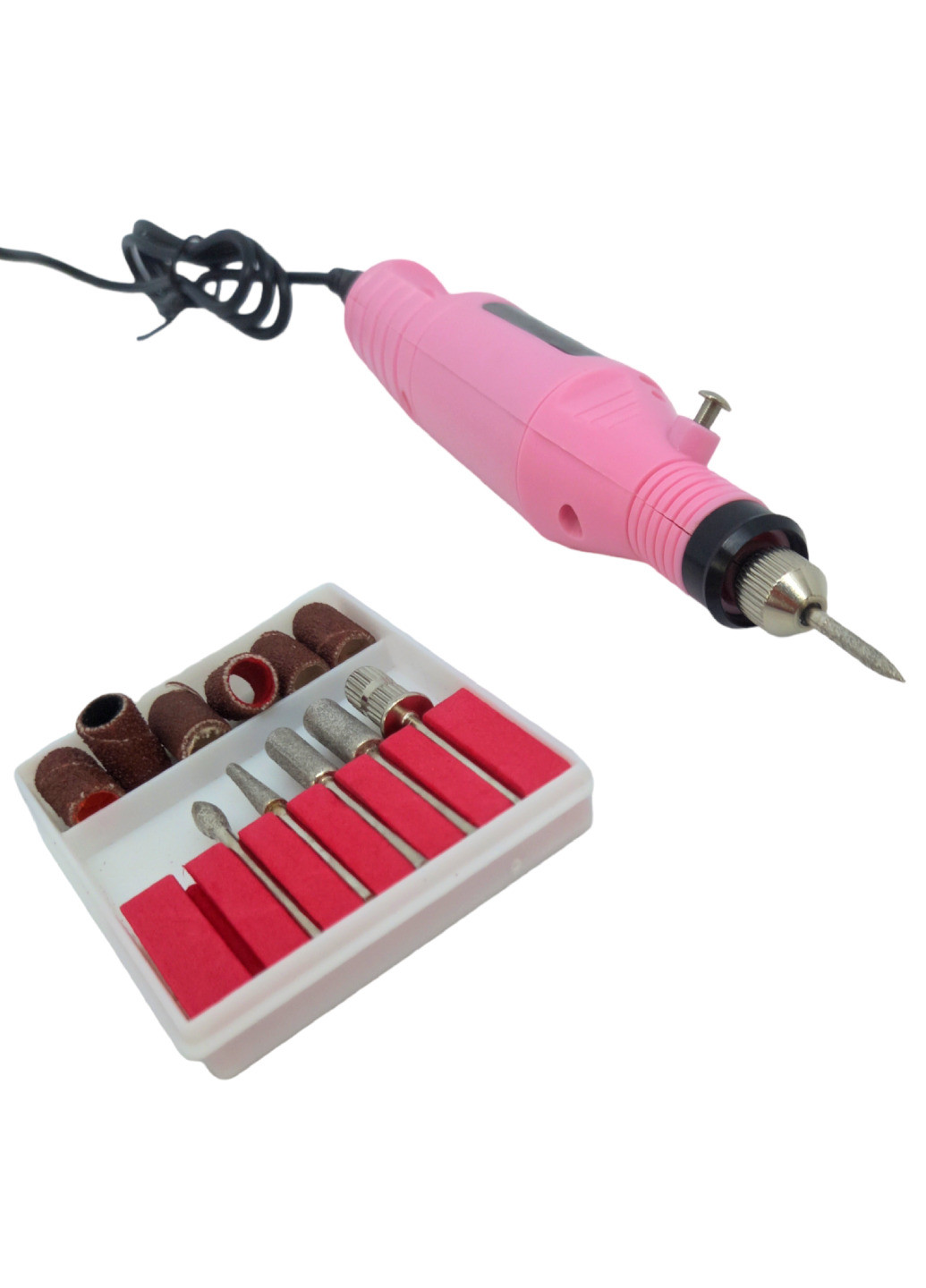 Фрезер для манікюру та педикюру із шістьма насадками та наждачним папером для нігтів набір для манікюру No Brand (260661262)
