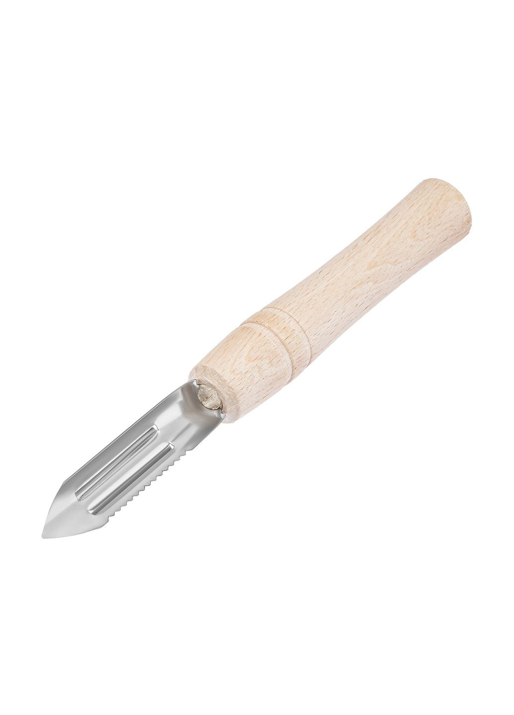 Овочечистка-рибочистка 2 в 1 з дерев'яною ручкою "Економка"17.5 см Kitchette (260567610)