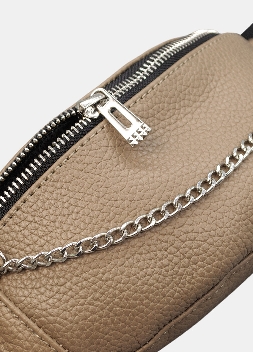 Сумка на пояс (бананка) женская бежевая из натуральной кожи Famk (268998261)