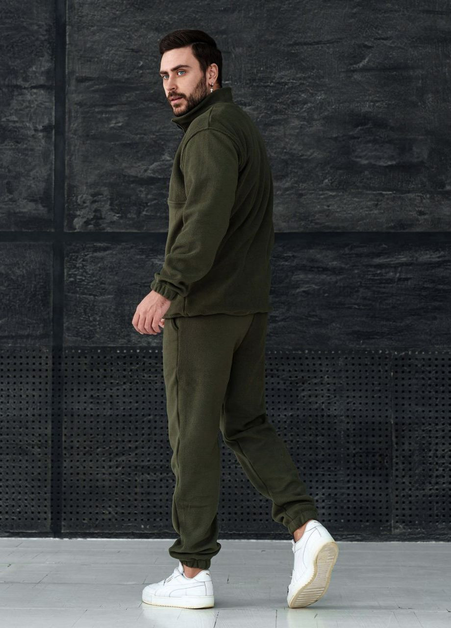 Оливковий (хакі) зимній дуже затишний теплий костюм плюш Vakko