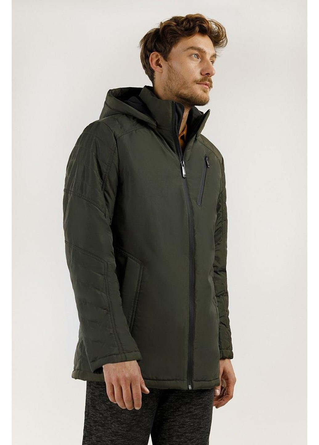 Зеленая демисезонная куртка a19-21004-905 Finn Flare