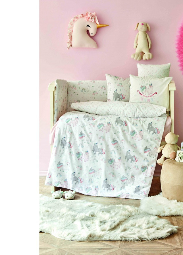 Детский набор в кроватку для младенцев - Digna pembe розовый (10 предметов) Karaca Home (258261030)