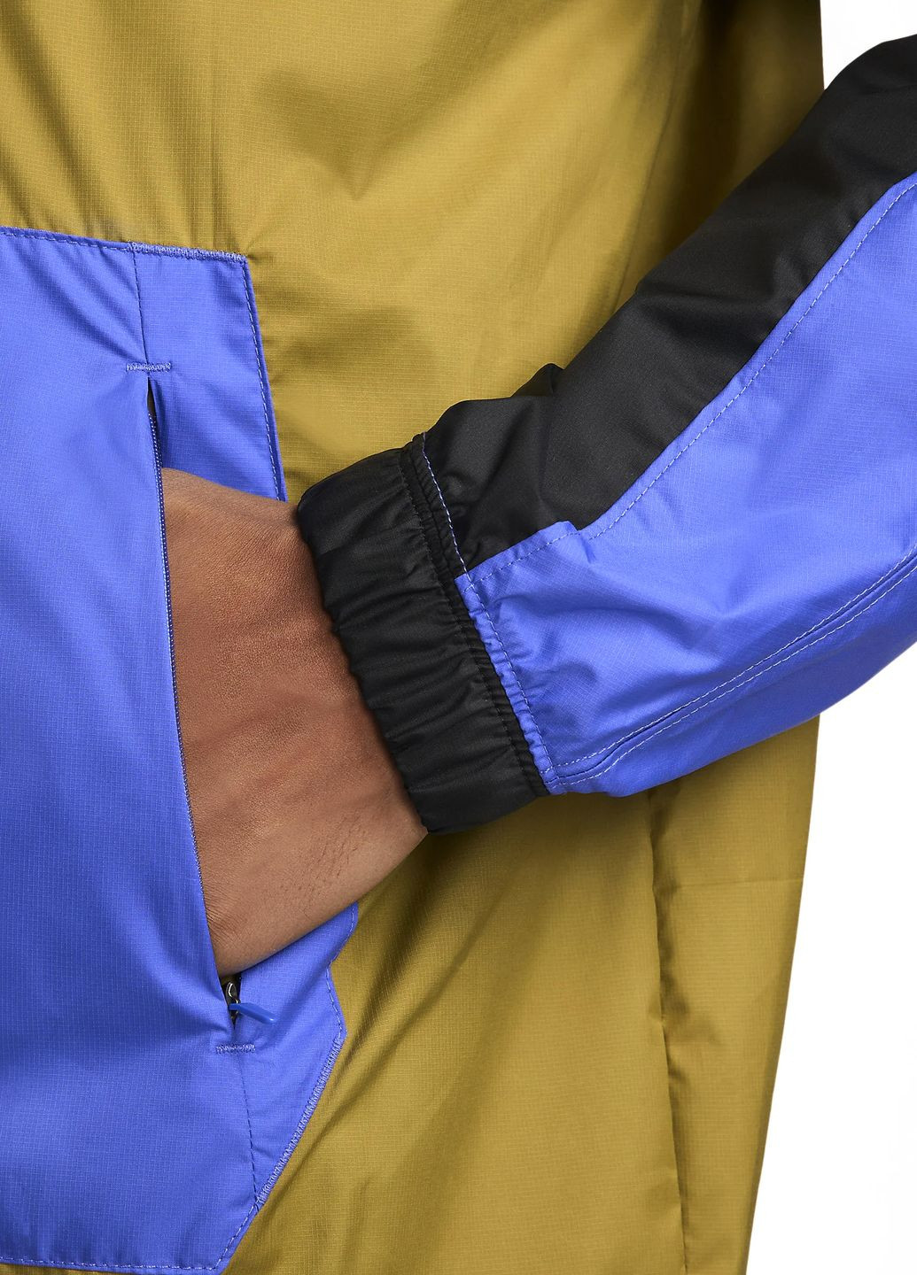 Синяя легкая куртка ветровка оригинал складивается в сумку Nike SPORTSWEAR SPU WOVEN JACKET BLUE/YELLOW
