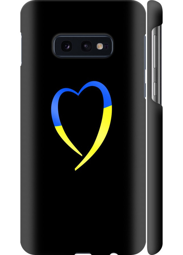 3D пластиковый матовый чехол 'Жёлто-голубое сердце' для Endorphone Samsung Galaxy S10e (258298559)