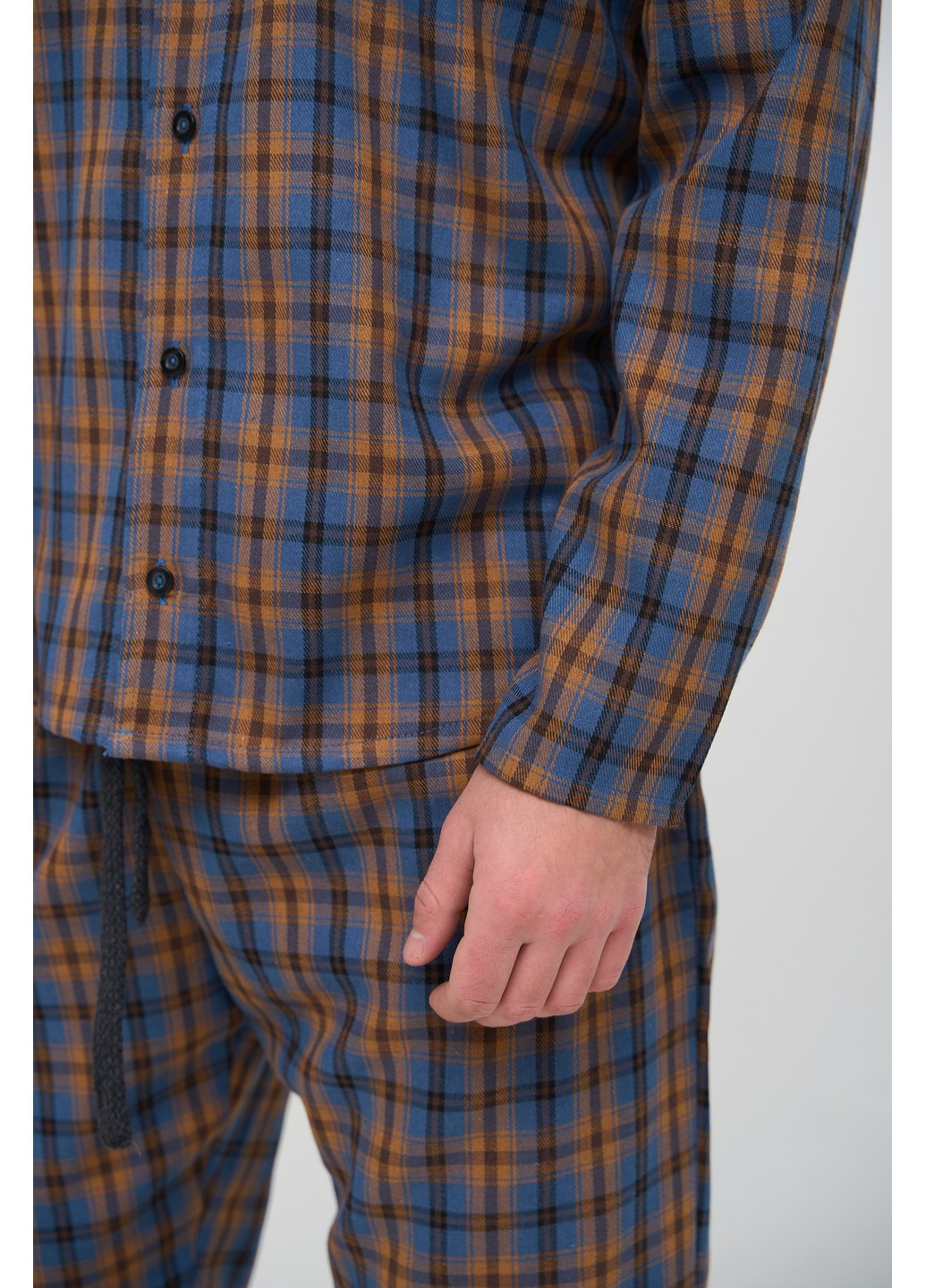 Пижама мужская в клеточку COMFORT синяя с песчаным Handy Wear (275793056)