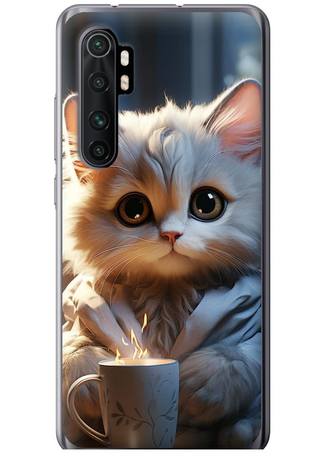 Силиконовый чехол 'White cat' для Endorphone xiaomi mi note 10 lite (265399333)
