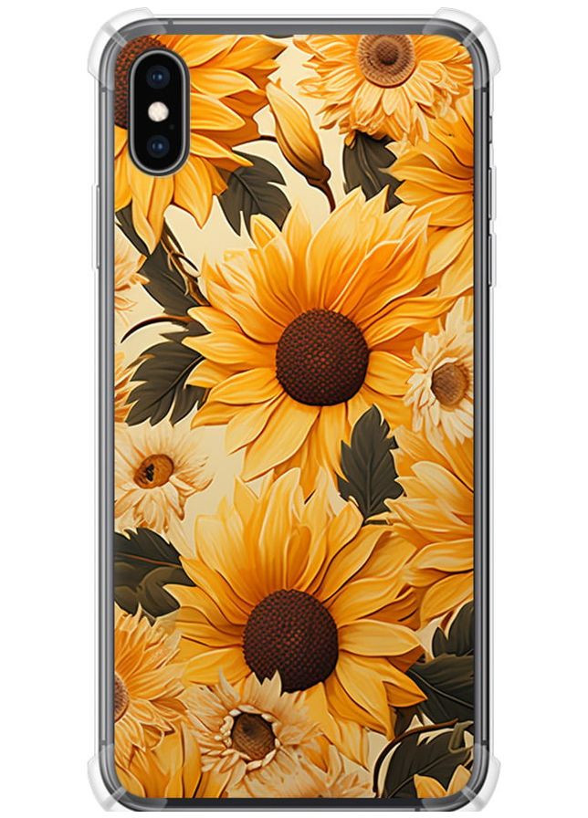 Силіконовий протиударний с посиленими кутами чохол 'Соняшники 2' для Endorphone Apple iPhone XS Max (267233501)