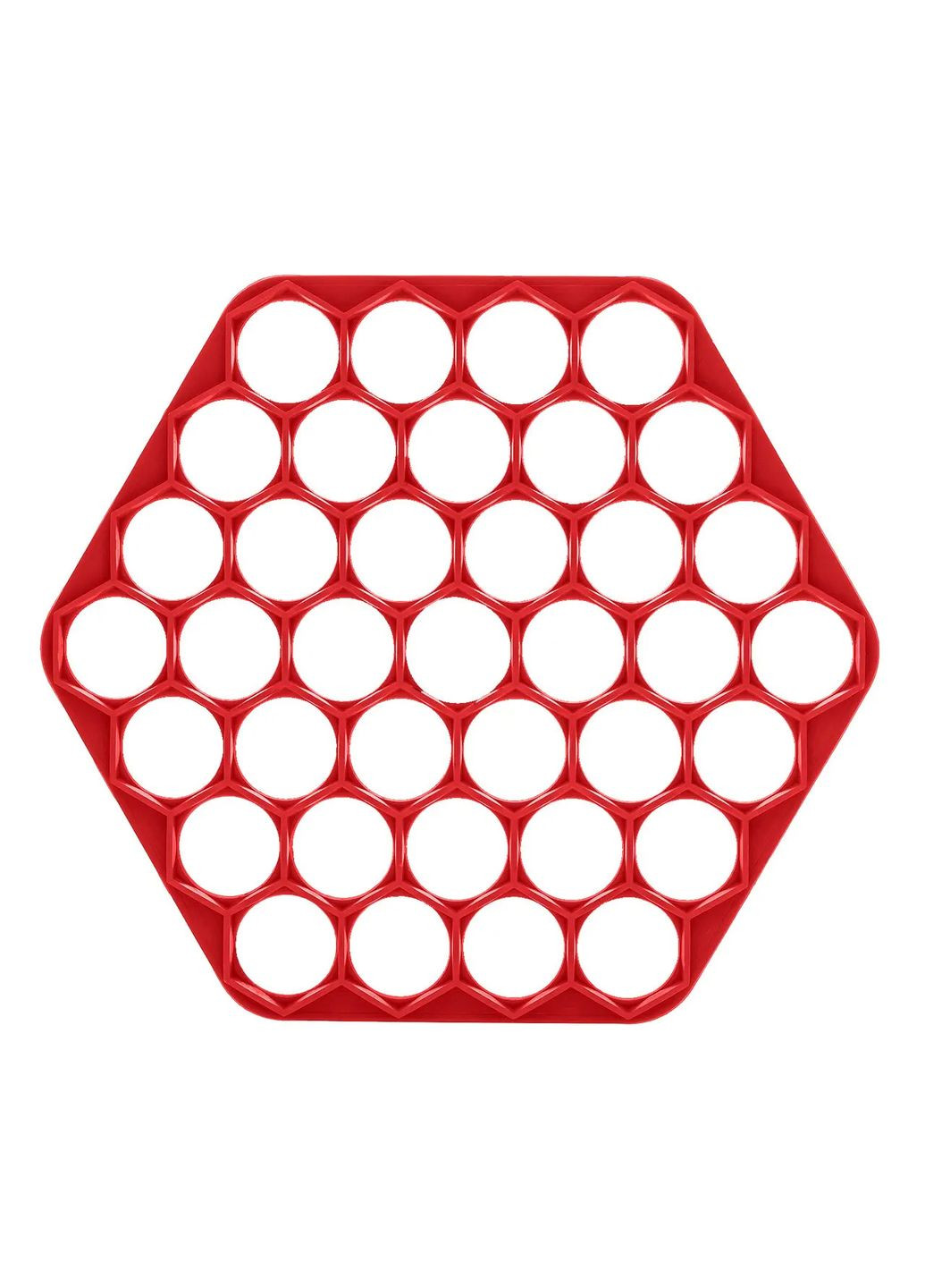 Пластикова пельменниця шестикутна форма для приготування пельменів) Ø23 см Червоний Kitchette (265300387)