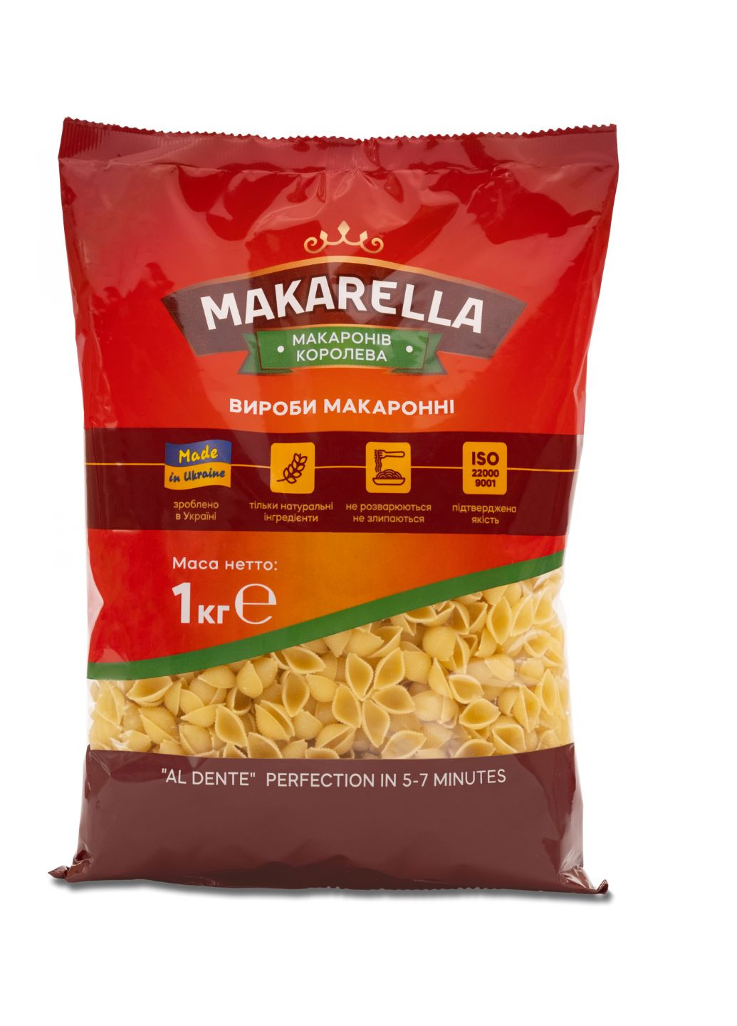 Макаронні вироби Мушлі MAKARELLА 1 кг (4820055302531) Makarella (266991101)
