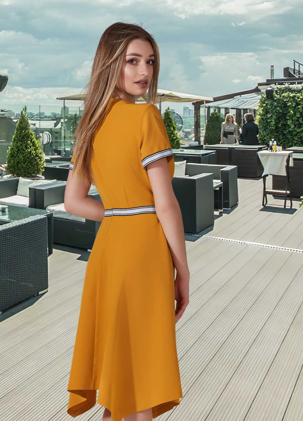 Коричневое сукнi норма стильна асиметрична сукня (ут000052066) Lemanta