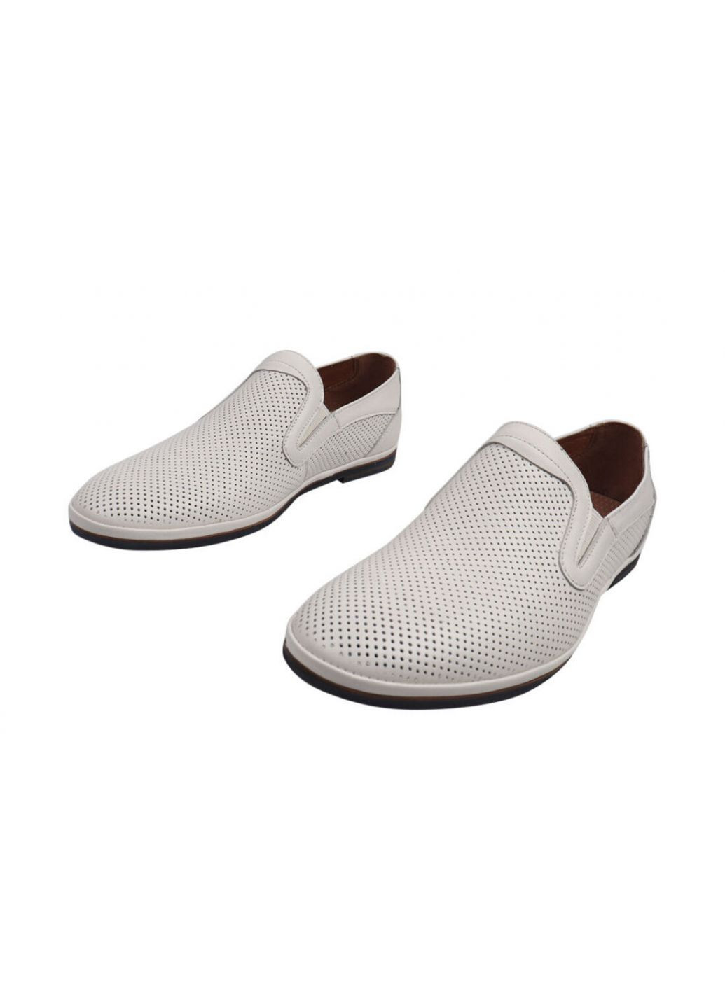Белые туфли мужские из натуральной кожи, на низком ходу, цвет белый, Emillio Landini