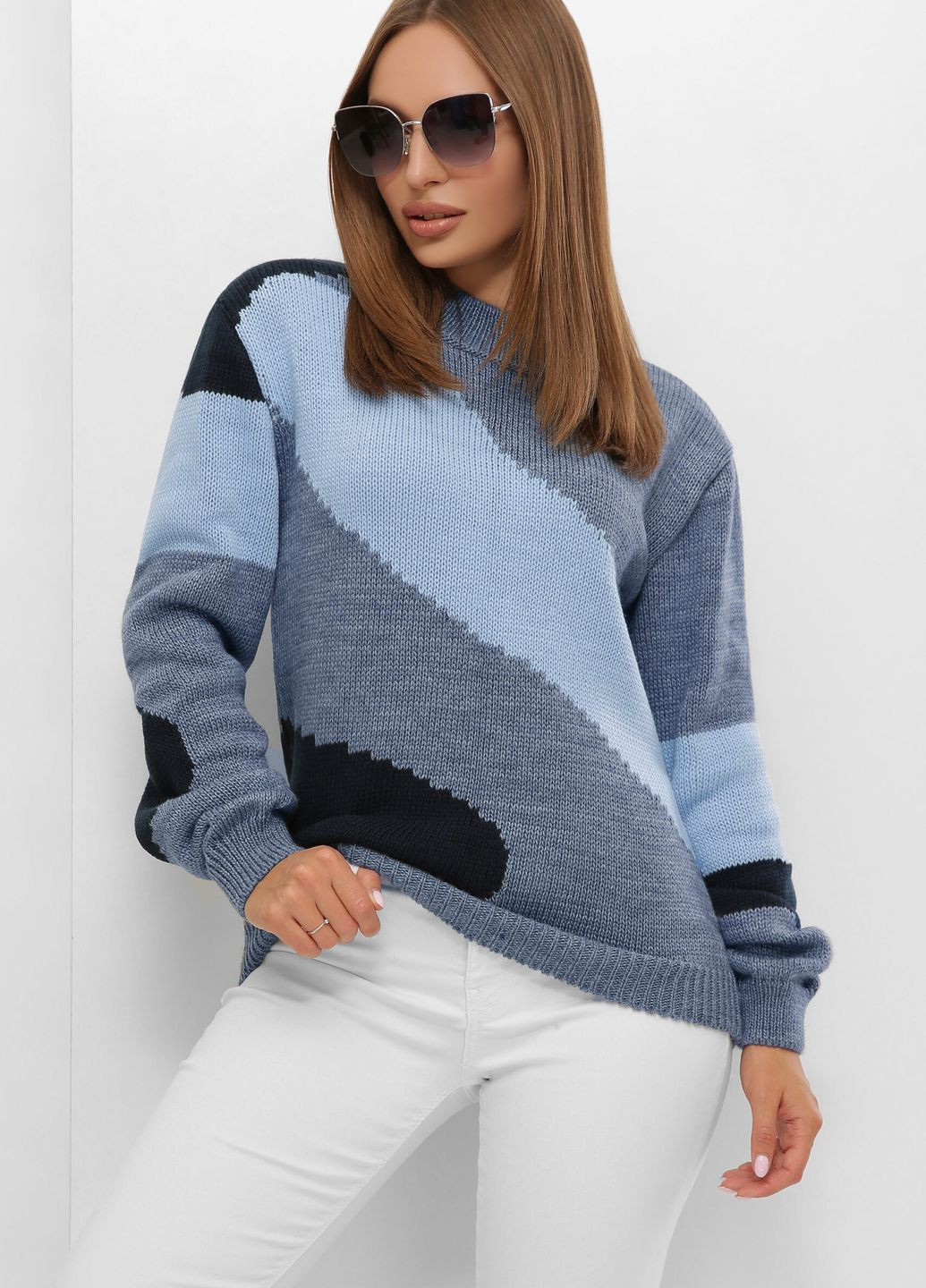 Синій светр 207 світлий джинс MarSe