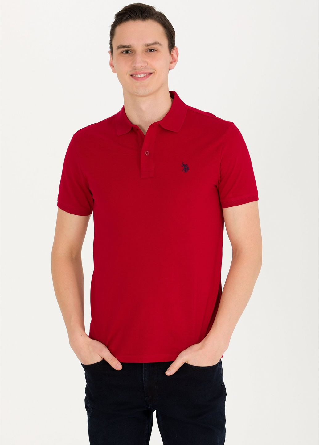 Бордовая футболка-футболка поло мужское для мужчин U.S. Polo Assn.