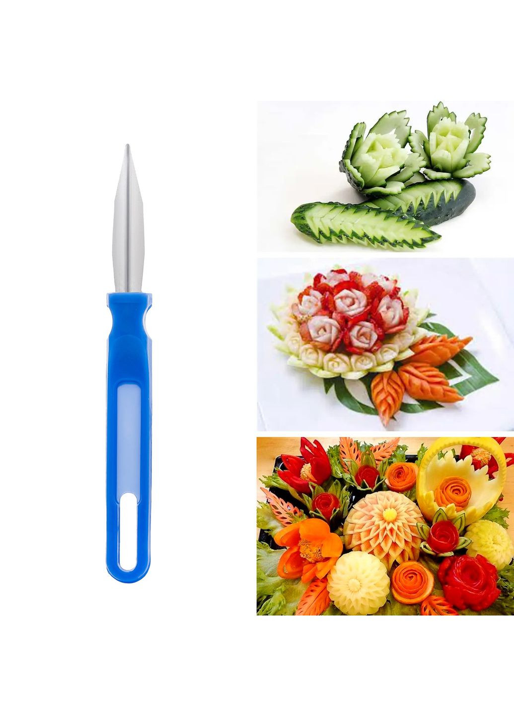 Кулінарний ніж для карвінгу та декоративного нарізання фруктів та овочів для прикрашання столу Master Class (260408273)