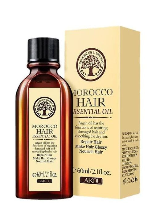 Марокканська арганова олія для волосся основний догляд запобігає подразненню гладка відновлює суха м'яка живильна LAIKOU 60 мл No Brand (267147754)