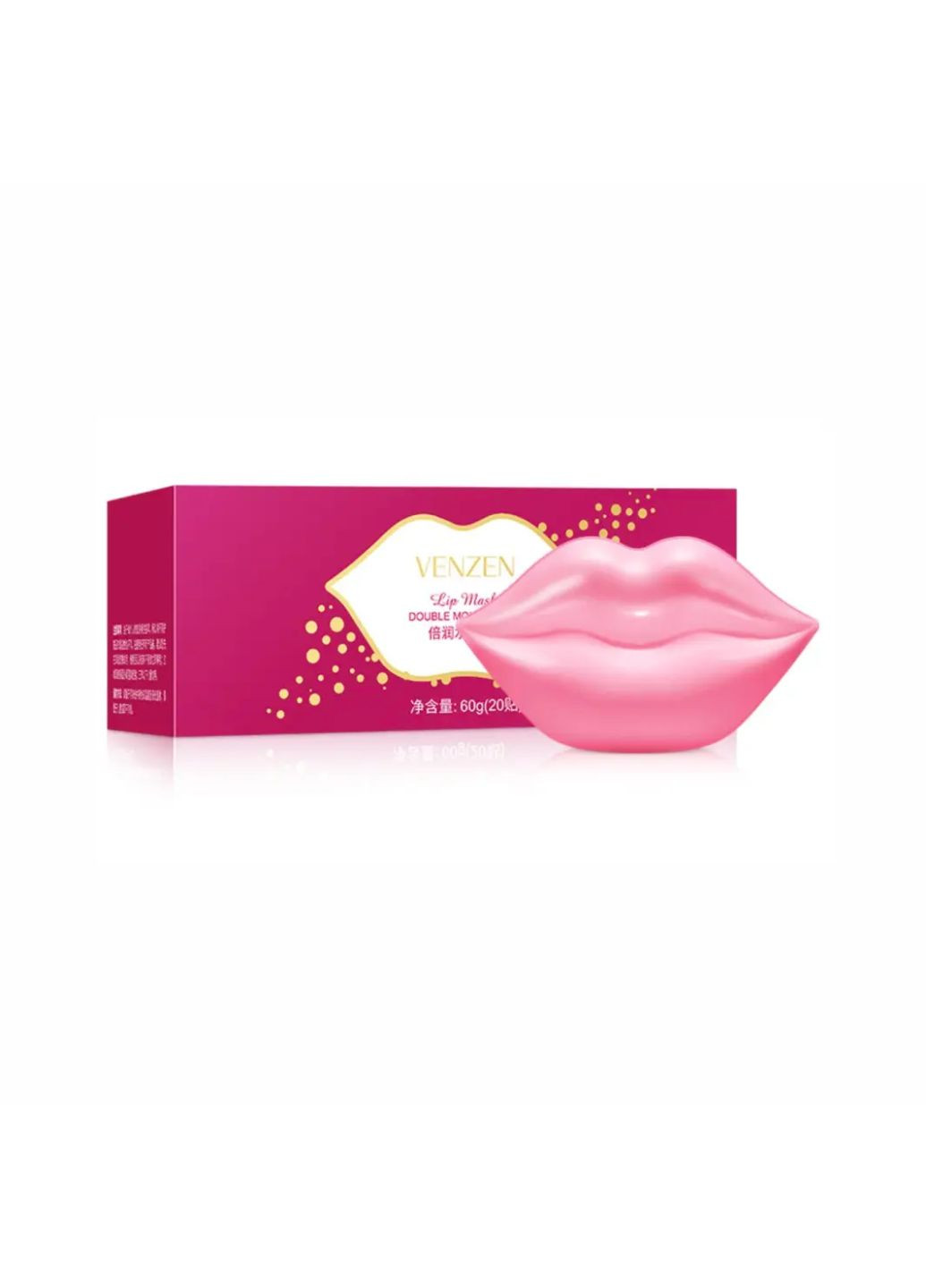 Гидрогелевые патчи для губ с экстрактом гиалуроновой кислоты Lip Mask Double Moisturizing, 60 мл по 20 шт Venzen (276002640)