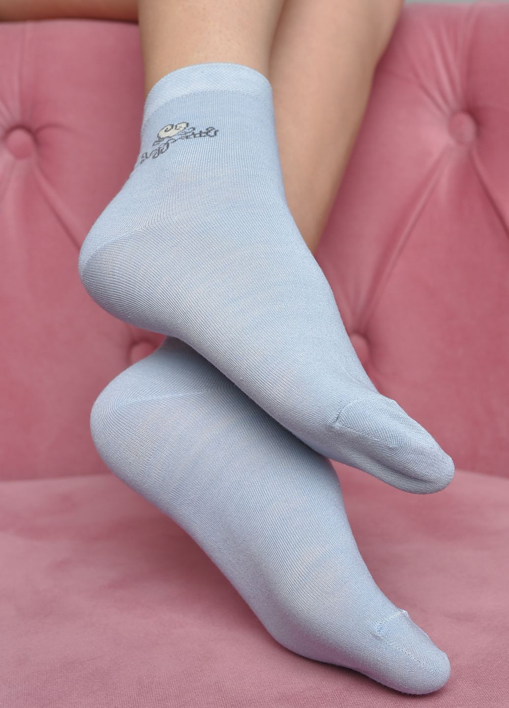 Шкарпетки жіночі стрейч блакитного кольору розмір 36-41 Let's Shop (271665150)